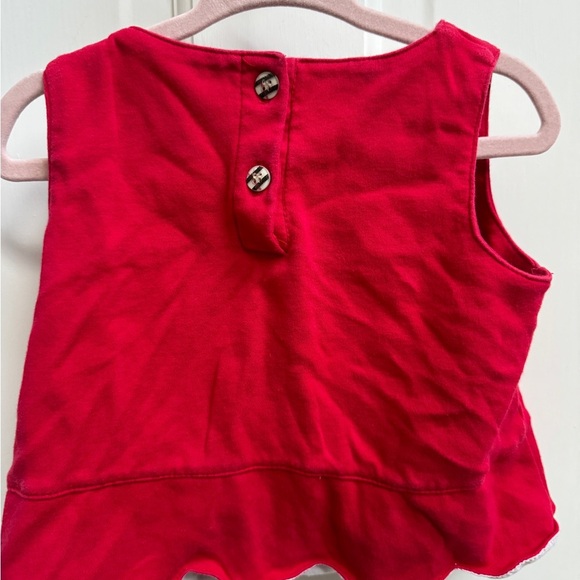 Childhood 3T Girls Red & Burberry Like Pattern Formal Crop Top Blouse - Picture 6 of 6